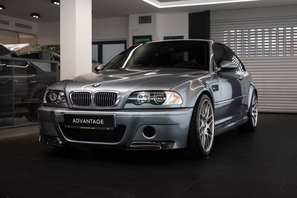 BMW M3 CSL in Silver Grey, front three-quarter
